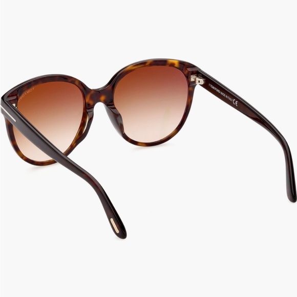 TOM FORD 58mm Round Sunglasses Color: Dark Havana / Gradient Brown - Picture 4 of 10